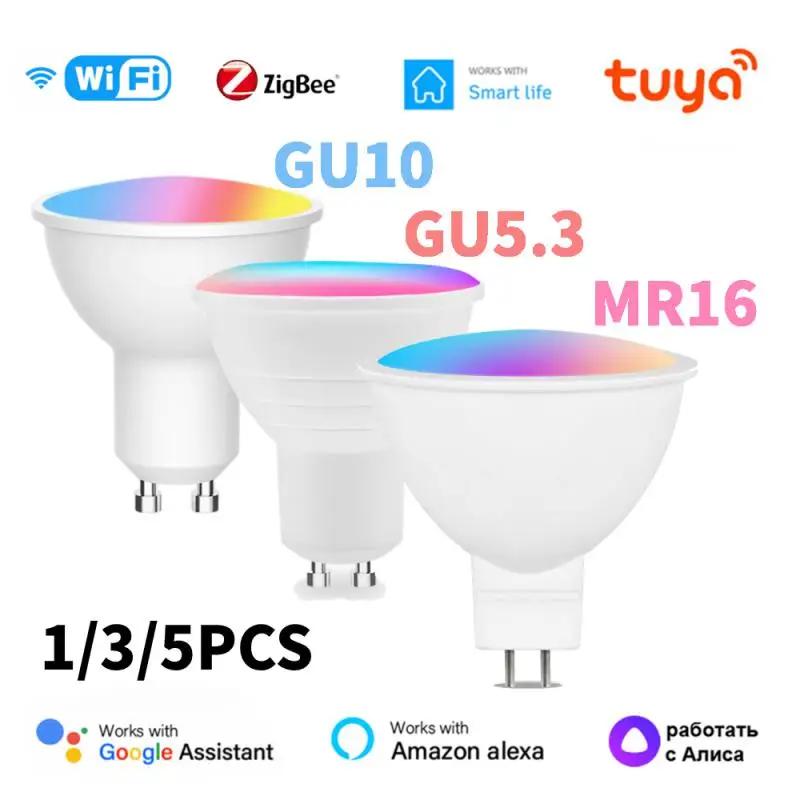 Tuya Zigbee/WIFI Ʈ , RGB   LED , ˷  Ȩ  Ʈ  ƮƮ , GU10, GU5.3, MR16, 5W